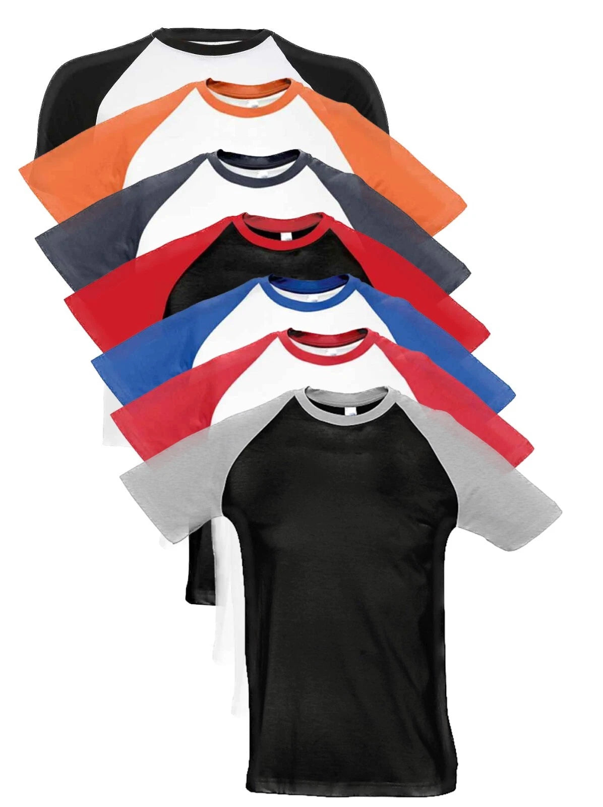 Baseball Tee Shirt Two Tone T-Shirt SOLs Mens Mans Contrast T Shirt S- 3XL