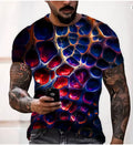 Mens 3D Optical Illusion T Shirt Graphic Print Casual Short Sleeve Streetwear