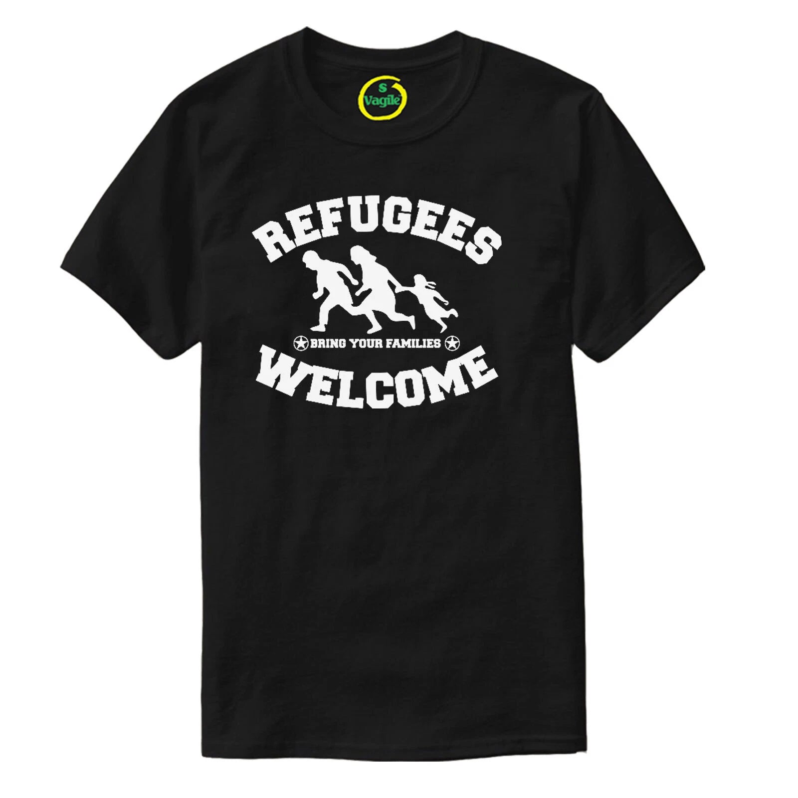 Refugees Welcome T-shirt - Asylum Protest Demonstration Tee Top
