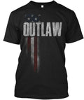 Outlaw Family American Flag Tee T-Shirt Made in the USA Size S to 5XL