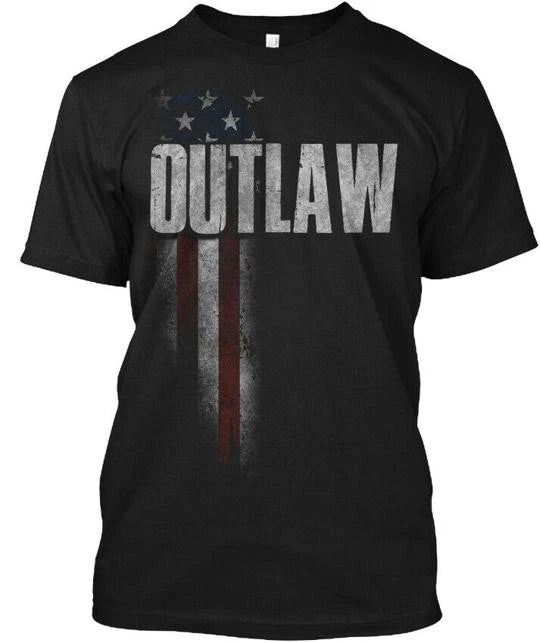 Outlaw Family American Flag Tee T-Shirt Made in the USA Size S to 5XL