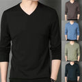 Long Sleeve Tee Top for Men with V Neck Perfectly Tailored Slim Fit Style