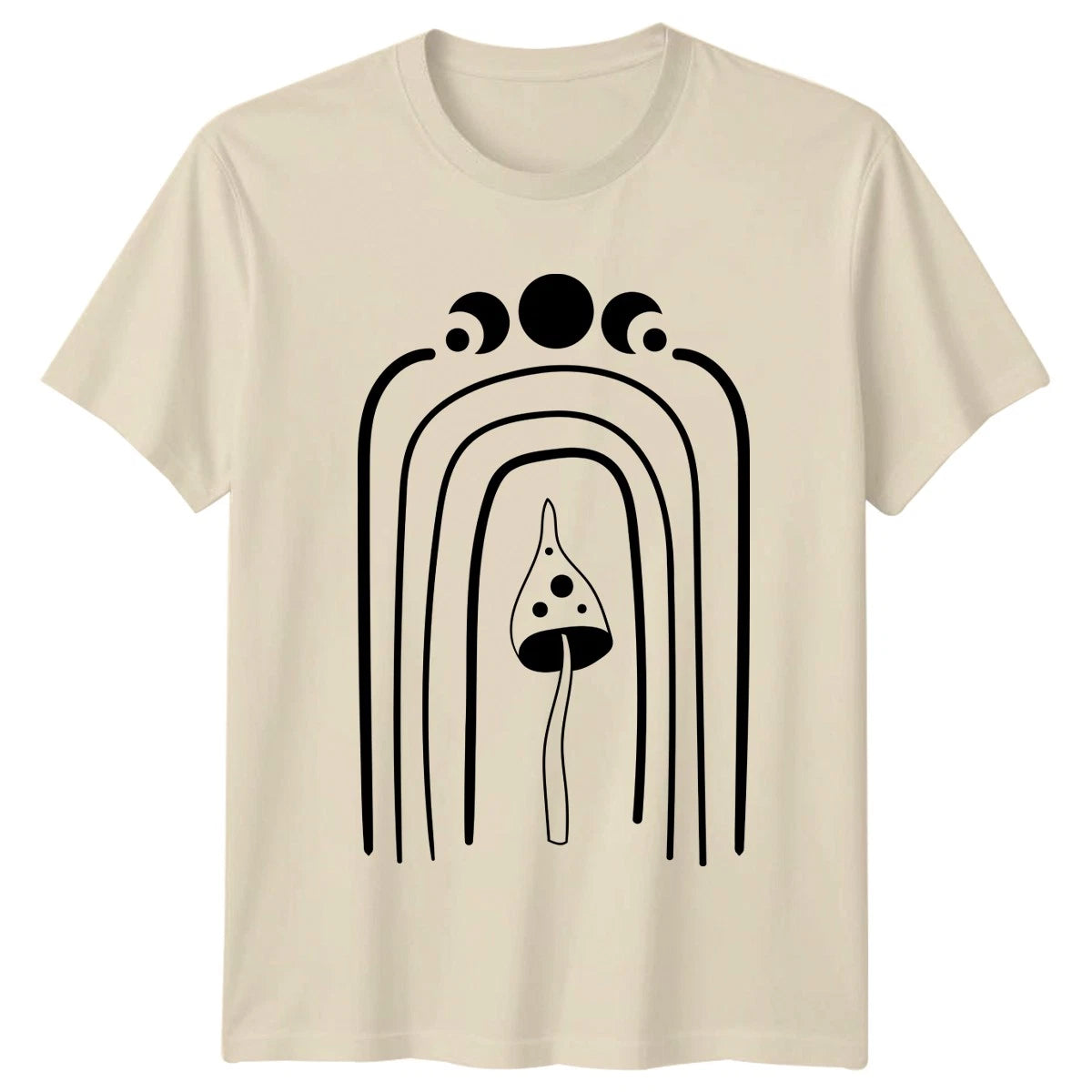 Boho Mushroom Moon Phase T-Shirt Fungi Gift For Him And Her