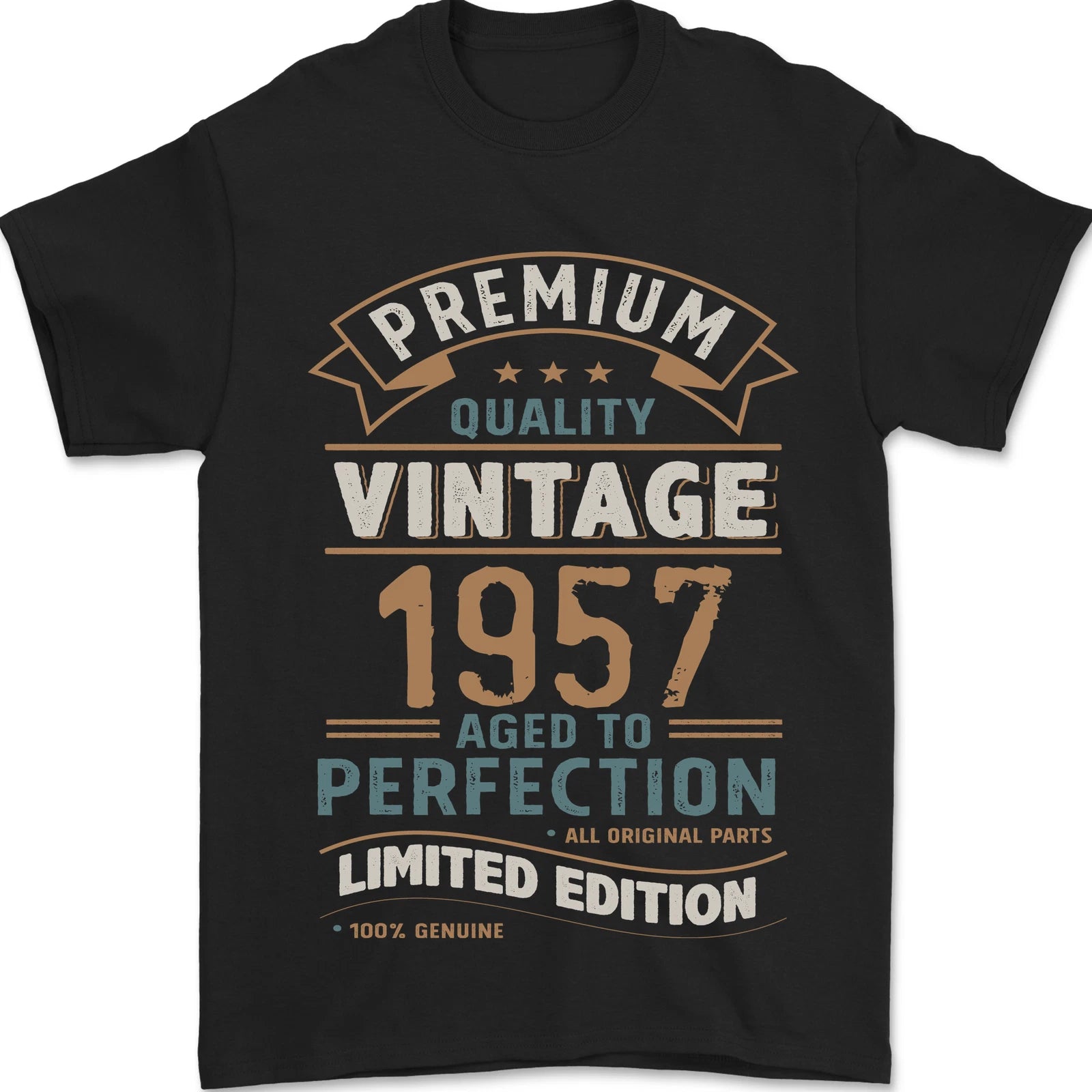 Premium Vintage 69th Birthday 1957 Mens T-Shirt 100% Cotton