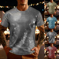 Loose Fit Men's Sequins Checkered Shirt for Hip Hop Modern Dance Performance