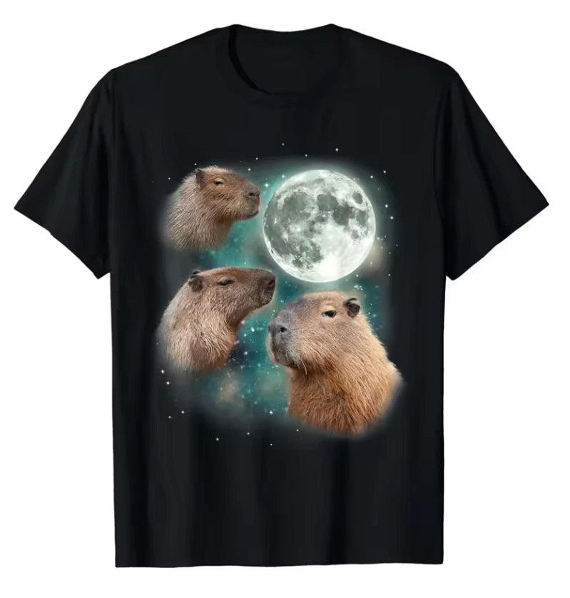 Funny Capybara Meme Print T Shirts Men Women Humour Creativity Short Sleeve