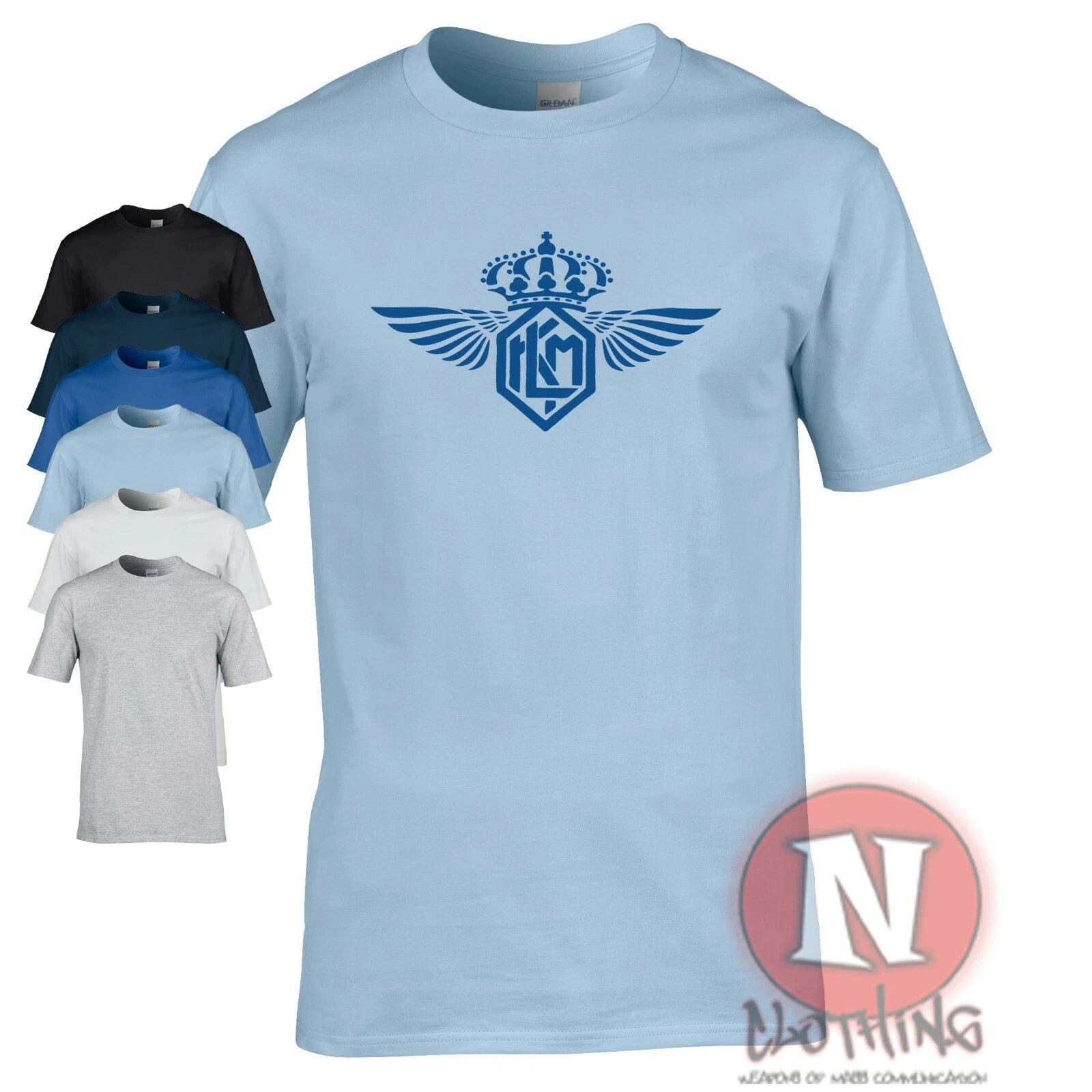 KLM classic logo T-shirt aircrew airline flight Royal Dutch airport brand new