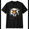 Hamster in the Pines Cute Mens T-Shirt Black 100% Cotton Novelty Kawaii