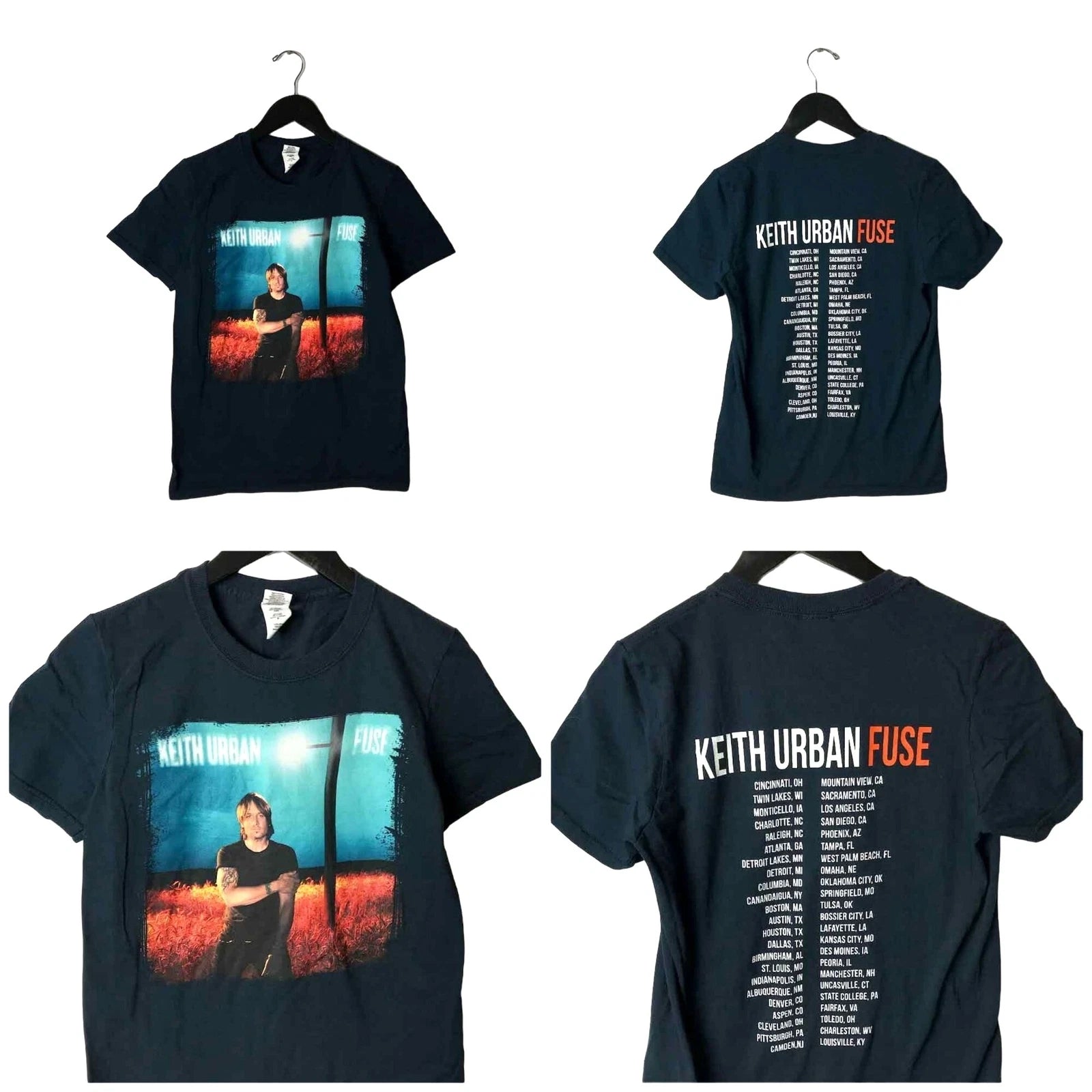 Keith Urban Fuse Tour T Shirt Concert Musician Artist Graphic Tee Short Sleeve