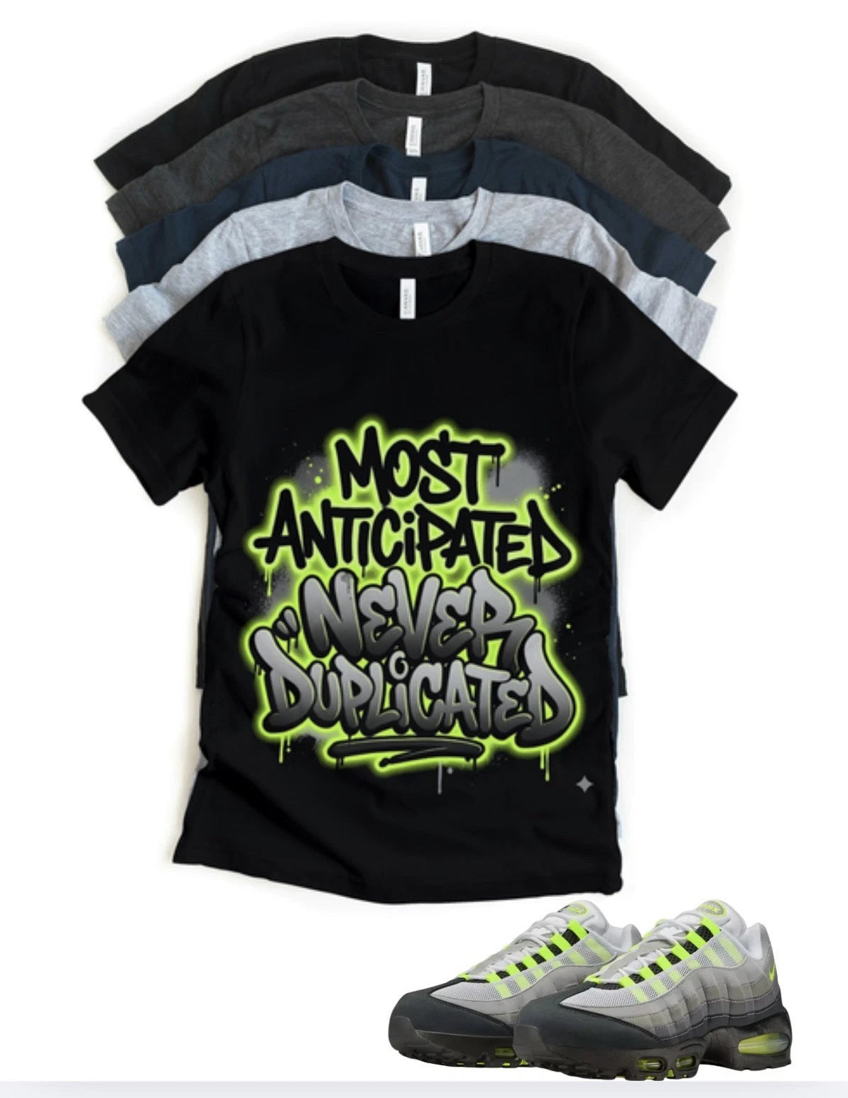 Custom Printed T-shirt To Match Retro BB Max 95 OG Neon Sneaker  Sneakerhead