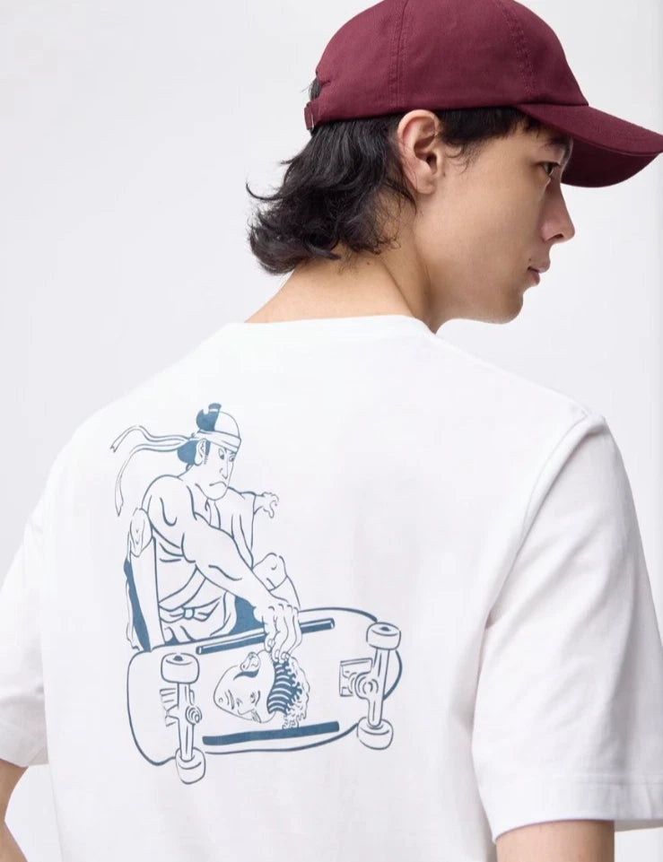 GU (by UNIQLO)  Samurai Skater T-Shirt Ukiyo-e Graphic Japan