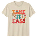 Take It Easy Flower Power Retro Groovy T-Shirt Nature Mens Womens