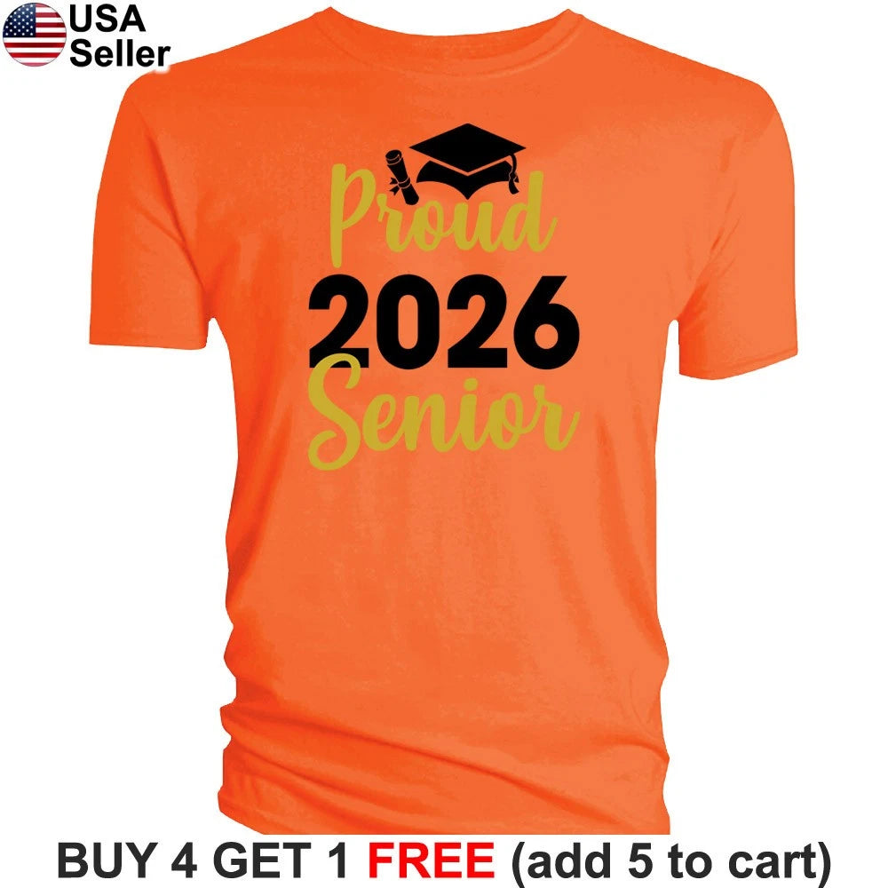 Proud 2026 Senior T-Shirt Graduation Custom Family Ceremony Congrats BPG02
