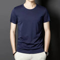Trendy Men's Pullover Tee with Short Sleeves and Solid Colors for Everyday Wear