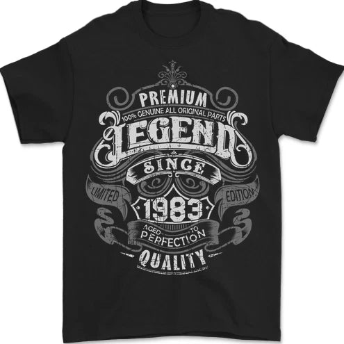 Premium Legend 43rd Birthday 1983 Mens T-Shirt 100% Cotton