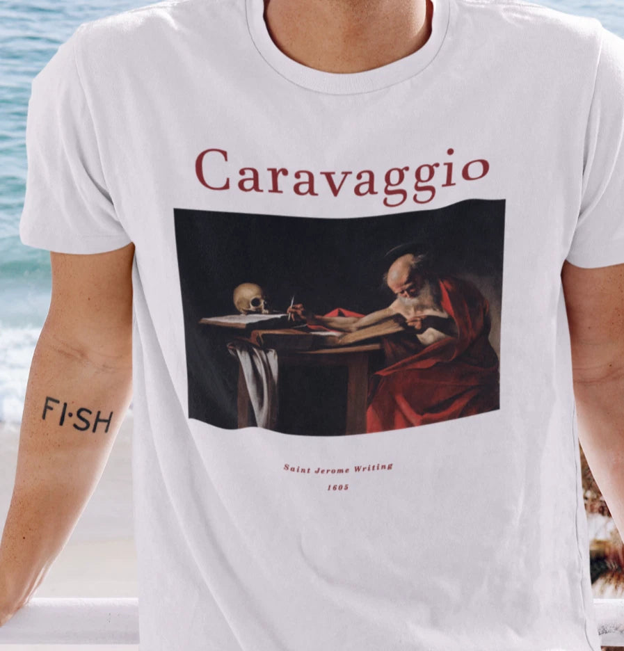 Saint Jerome Writing T shirt | Caravaggio | Art Baroque | Unisex Premium Cotton