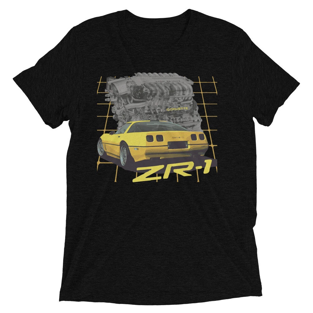 Yellow vette C4 ZR1 Vintage Feel tri-blend Short sleeve t-shirt