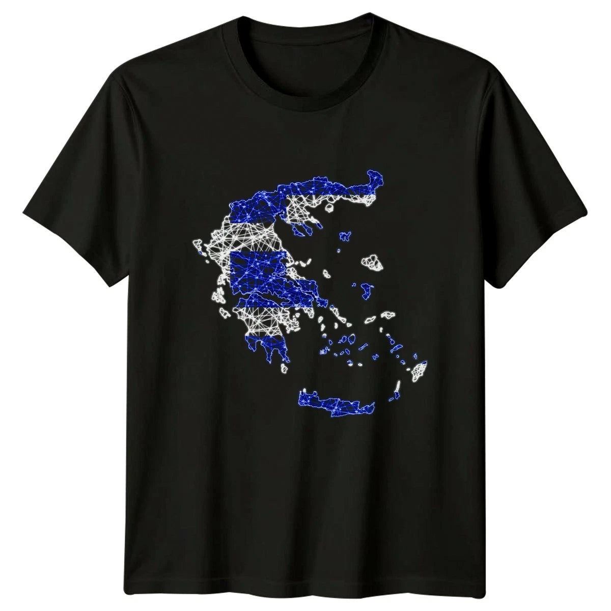 Geometric Greece Flag Map T-Shirt Greece Travel Gift For Him And Her