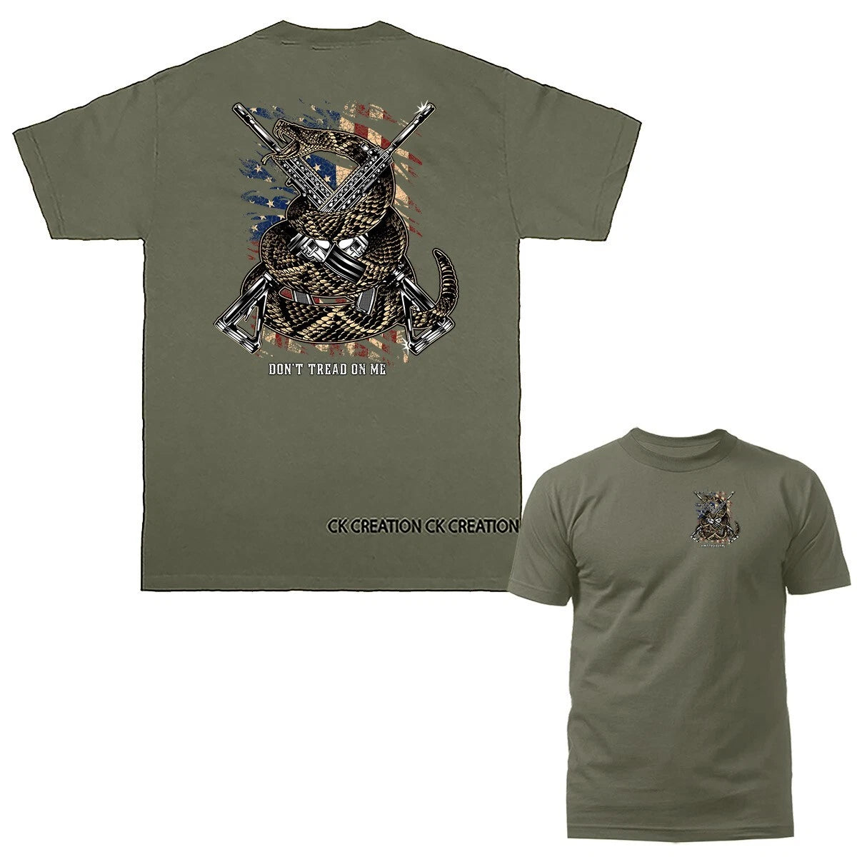 Don't Tread on Me 2nd Amendment Gun Military Veteran Patriotic T-shirt