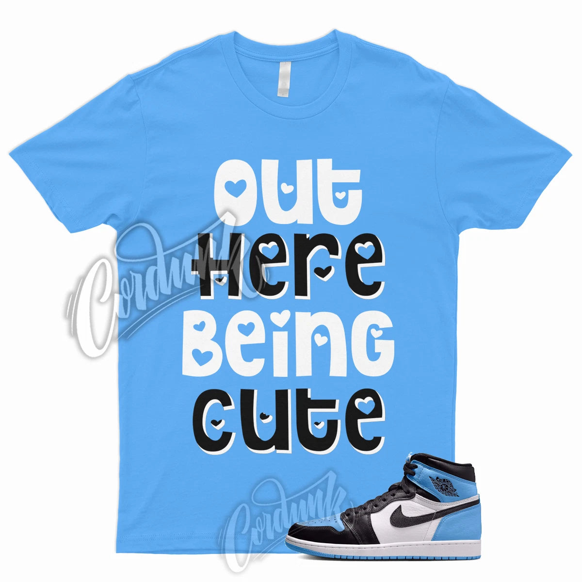 CUTE T Shirt to Match 1 Retro High OG UNC Toe University Blue 2 3 4 5 6 7 12 13