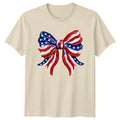 Patriotic Bow T-Shirt Red White Blue American Stylish Celebration Gift