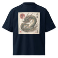 Unisex organic cotton green dragon oversized high neck t-shirt
