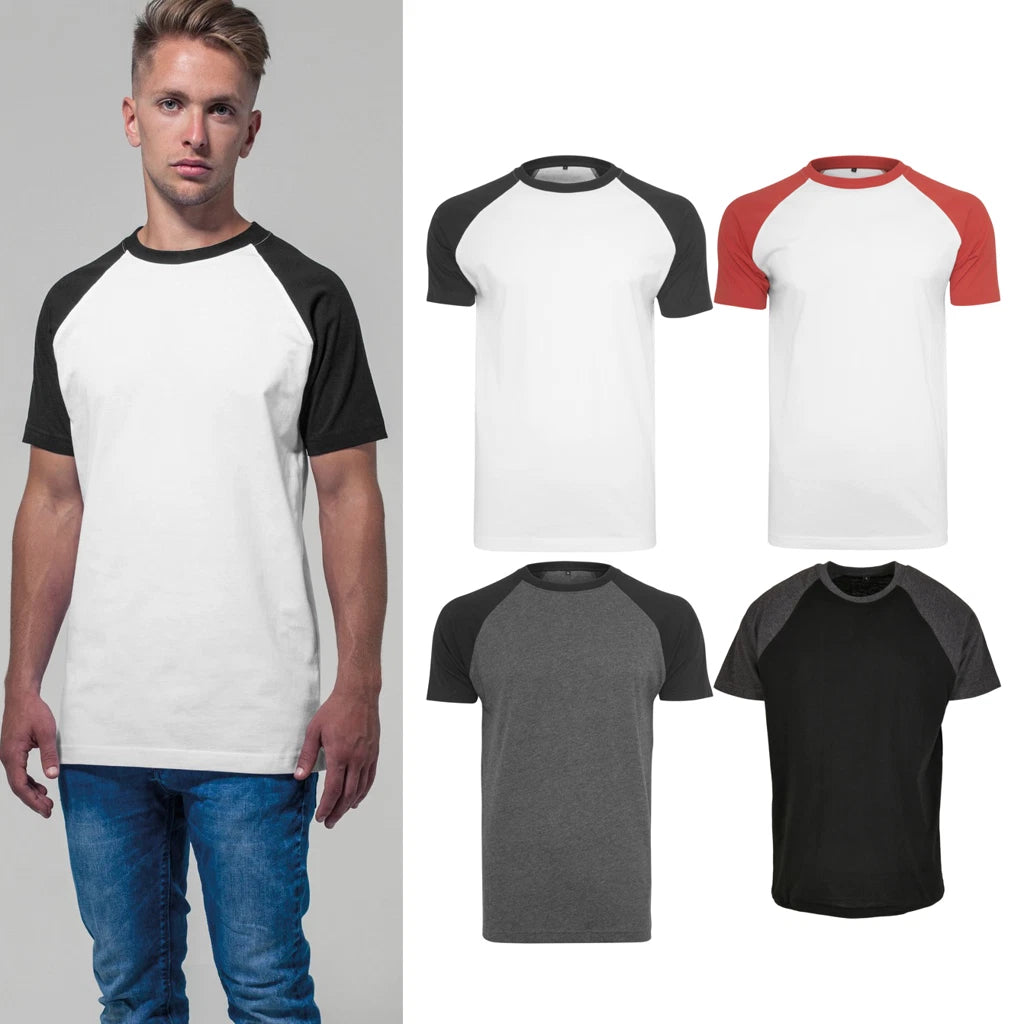 Build Your Brand Raglan contrast tee - Mens T-Shirt, 100% Cotton
