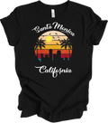 Santa Monica California Retro Sunset Vintage Cali Beach Gift Summer T-Shirt