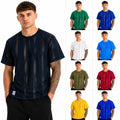 Mens Pendeen Oversized Mesh Stripe T-Shirt Breathable Sports Gym Casual Tee Top