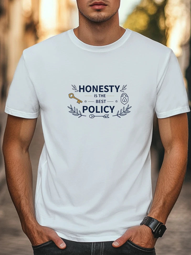 Honesty is The Best Policy Graphic Unisex T-Shirt Women Men Trendy Tee Casual