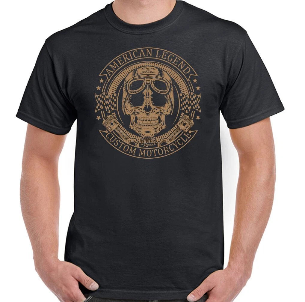 American Legend Custom Motorcycles Mens Biker T-Shirt Motorbike