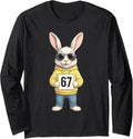 Six Seven Meme 6 7 Funny Cute Bunny Easter Day  Long Sleeve T-Shirt