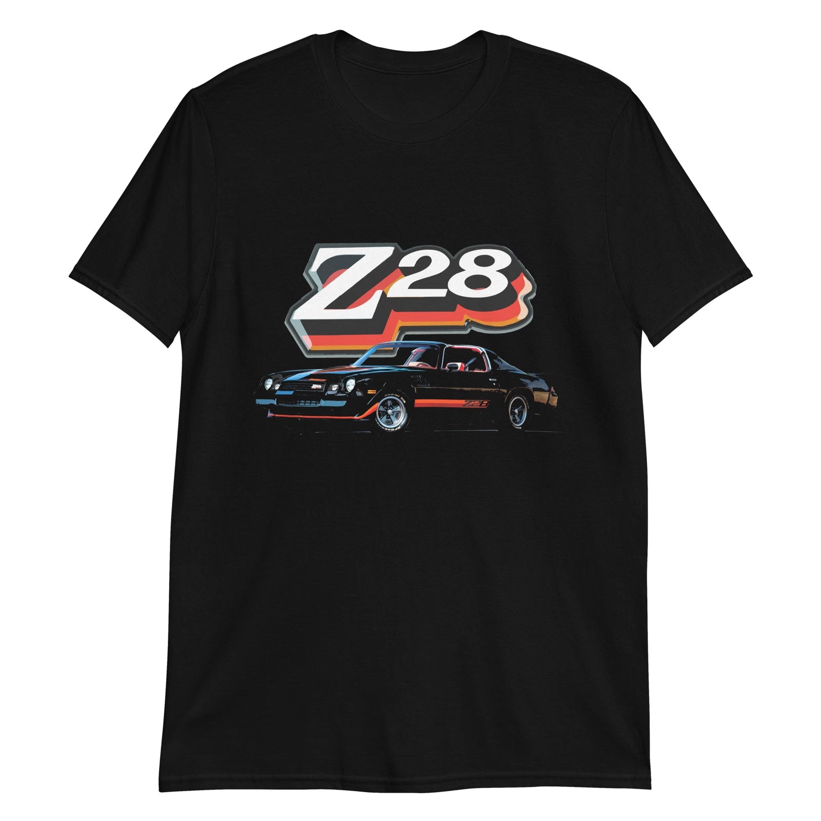 Black 1978 Camaro Z28 T-tops Muscle Car Collector Cars Short-Sleeve T-Shirt