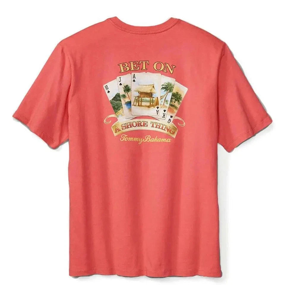 TOMMY BAHAMA Men's T Shirt-Bet on a shore thing . High Steak -SIZE MEDIUM -  NEW