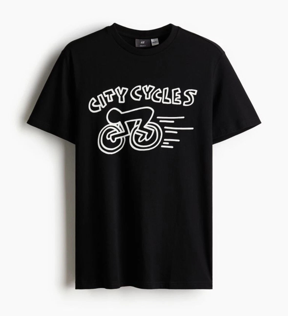 H&M x Keith Haring City Cycles Design Black T Shirt  Size UK Medium