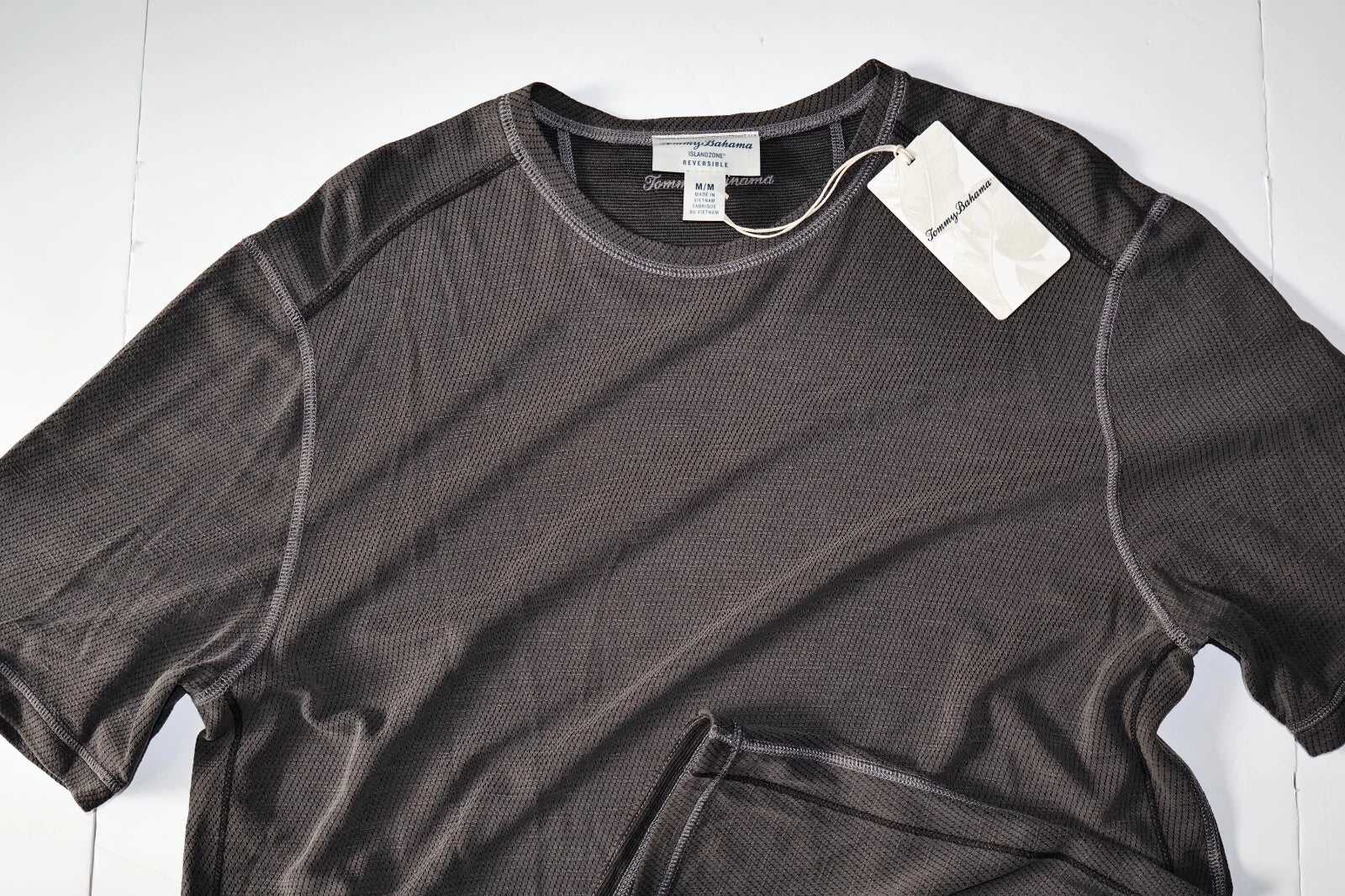 Tommy Bahama T Tee Shirt Flip Sky Reversible Crew Black SS Medium M
