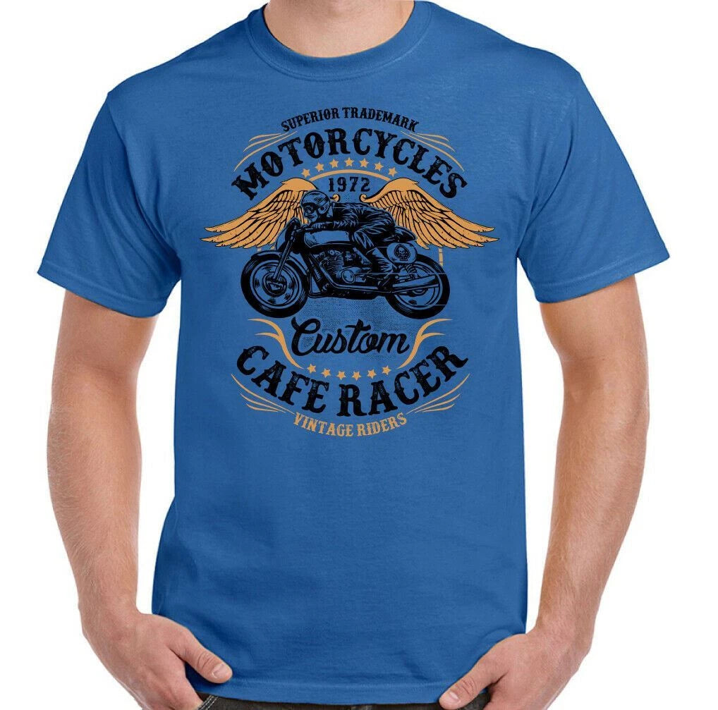 Cafe Racer T-Shirt Mens Biker Motorbike Motorcycle Enthusiast Custom Bike Top