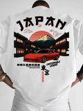 Men's JDM Car Japan Graphic Print T-shirt Oversized 100% Polyester Streetwear Sh