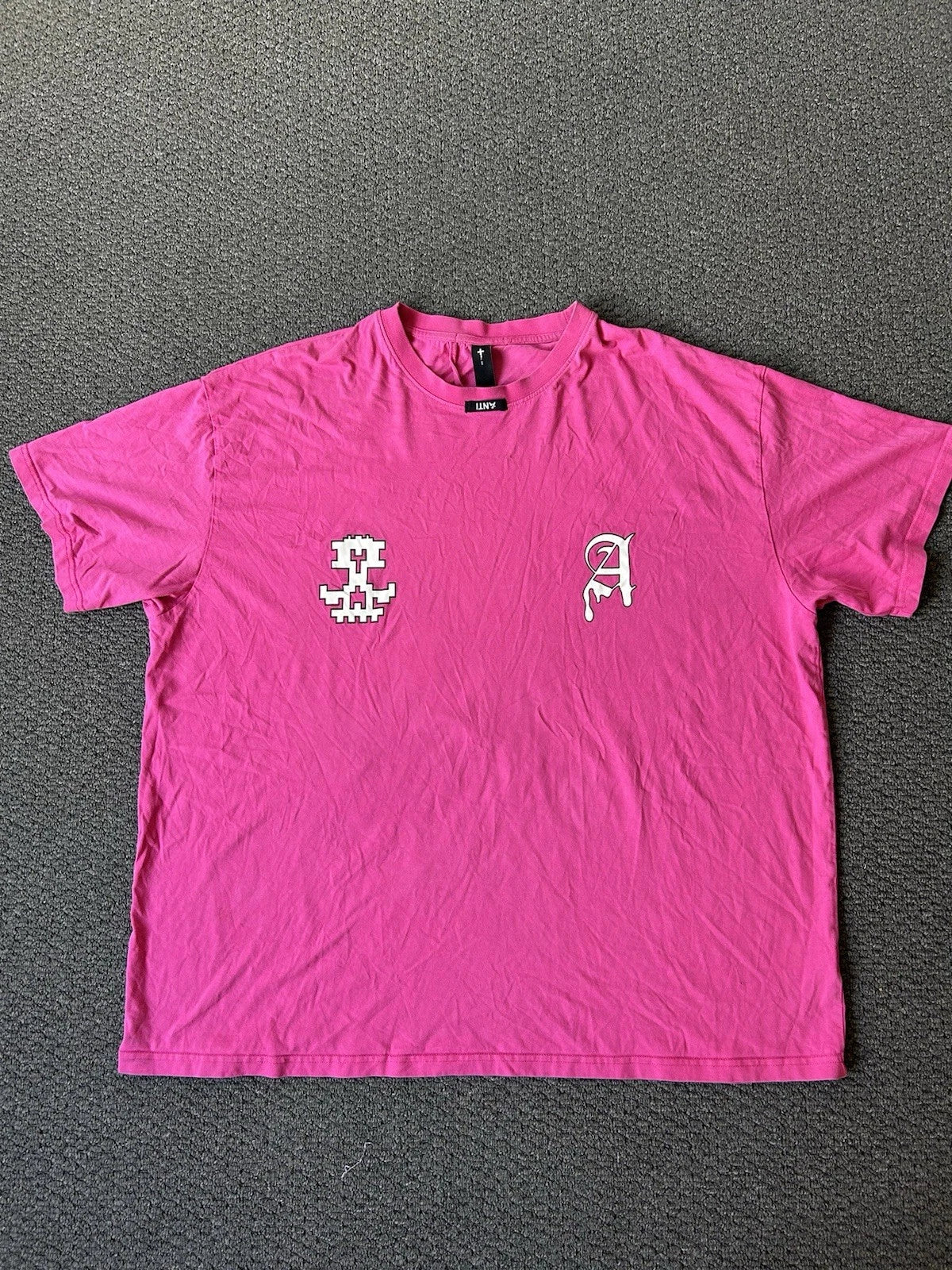 The Anti Order T-Shirt Size 3XL Mens Hot Pink Graphic Tee Oversized Short Sleeve