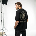 Men’s Inspirational Text Graphic Printed Oversized Black T-Shirt Modern Relaxed