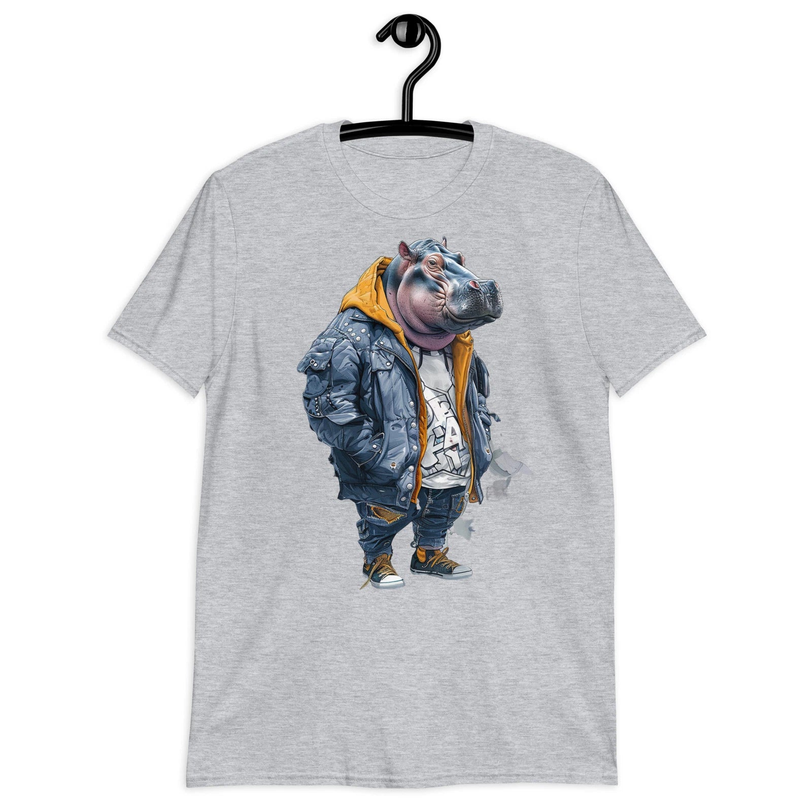 Hip Hop Hippo Street Style Graphic Unisex T-Shirt Short Sleeve Tee Shirt
