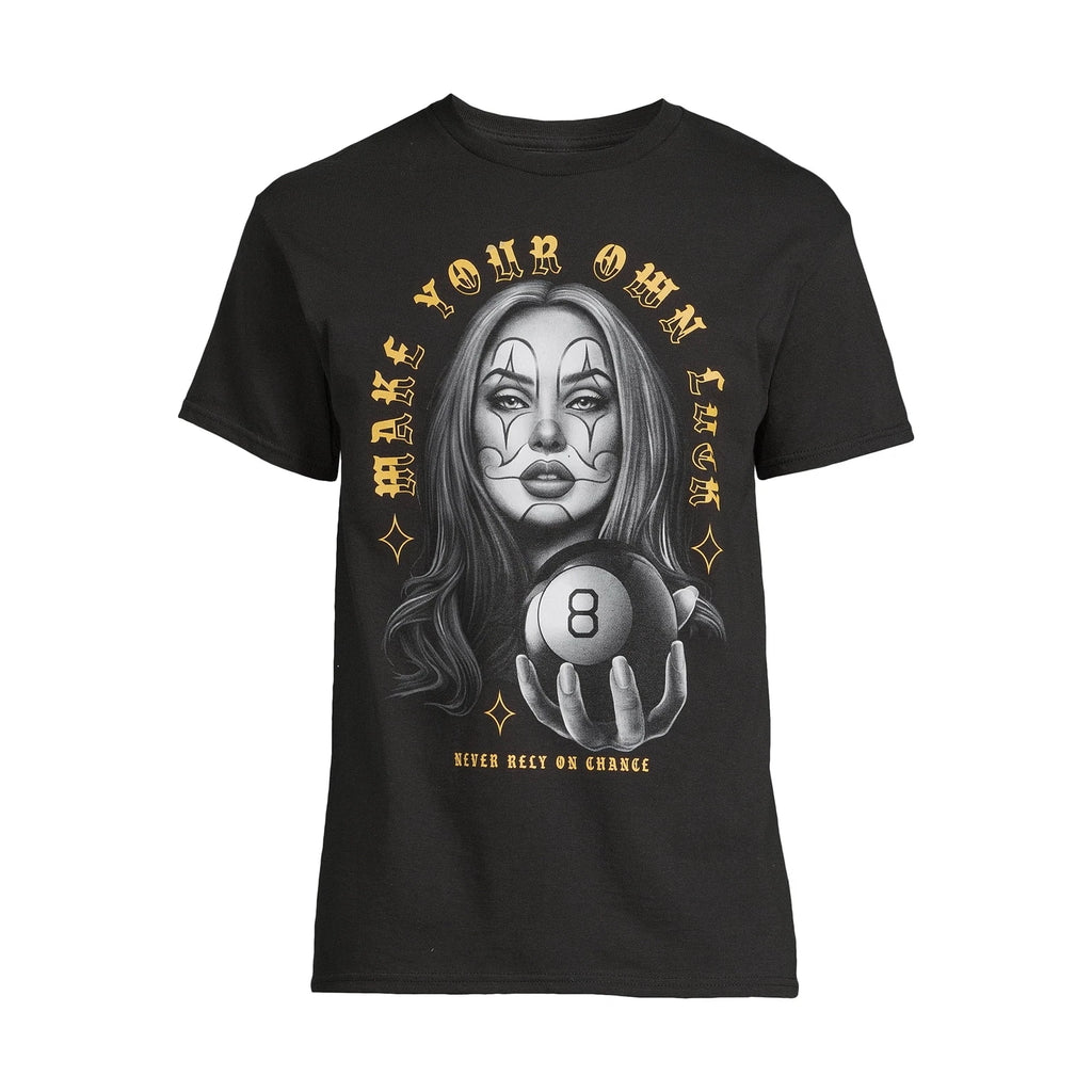 Make Your Own Luck Pinup Girl Men's Graphic Short Sleeves T-Shirts Tee: S-3XL