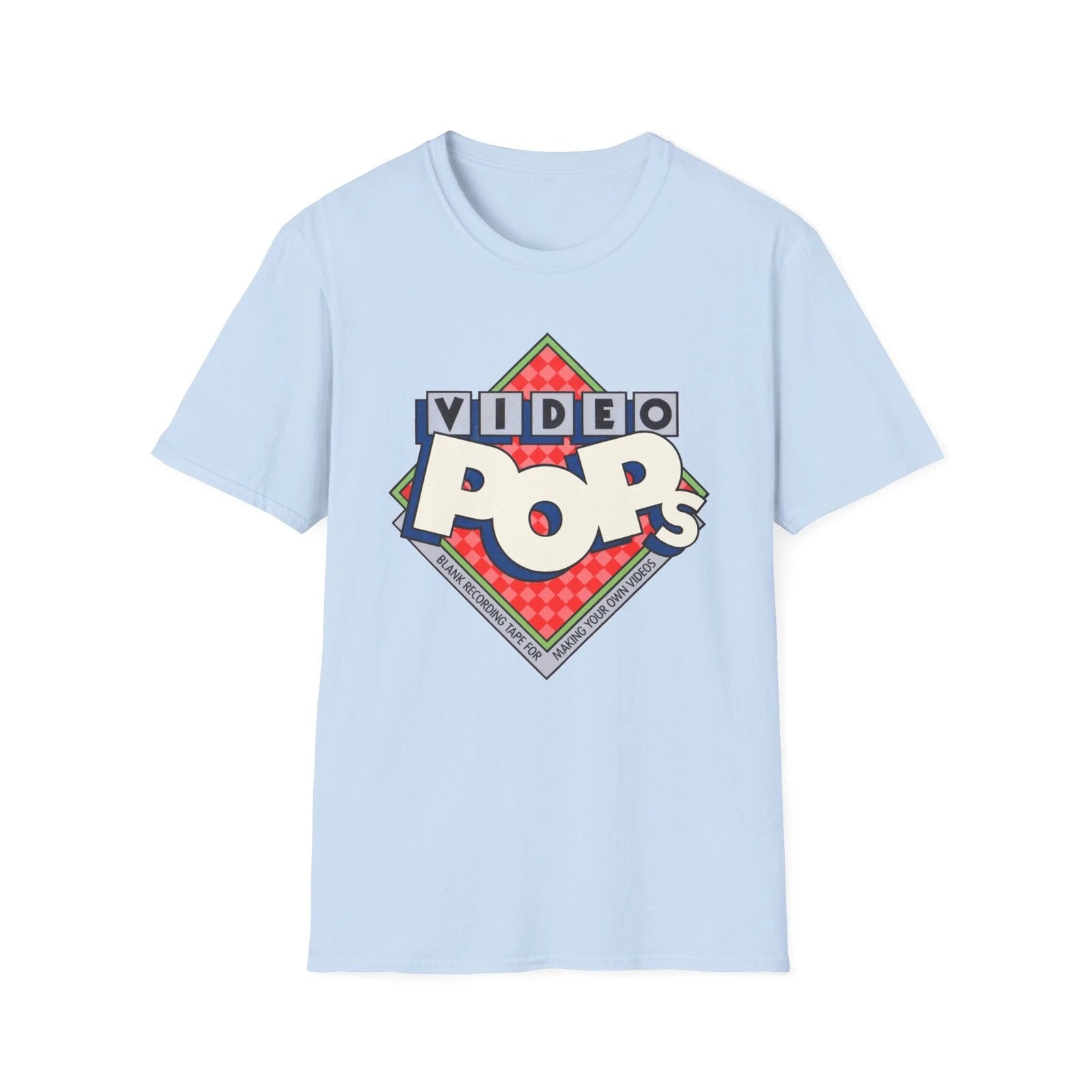 vintage video pops blank tape design tshirt