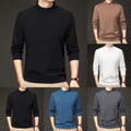 Men Long Sleeve Tee Four Seasons Long Sleeves Stand-up Collar Solid Pattern