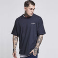 Illusive Men's Trident Double Layer Box Tee x2 -  Black/Striped - Extra Small
