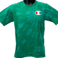 Champion Tie Dye T Shirt Green Big Logo Streetwear Skater Skating Unisex S Small