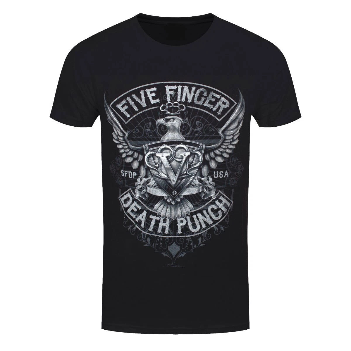 Five Finger Death Punch T-Shirt FFDP Howe Eagle Band Official New Black