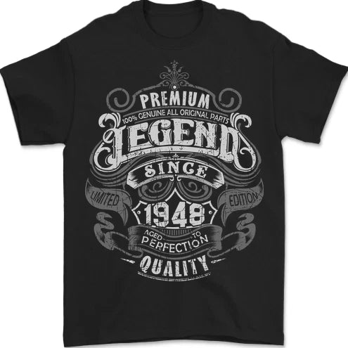 Premium Legend 78th Birthday 1948 Mens T-Shirt 100% Cotton
