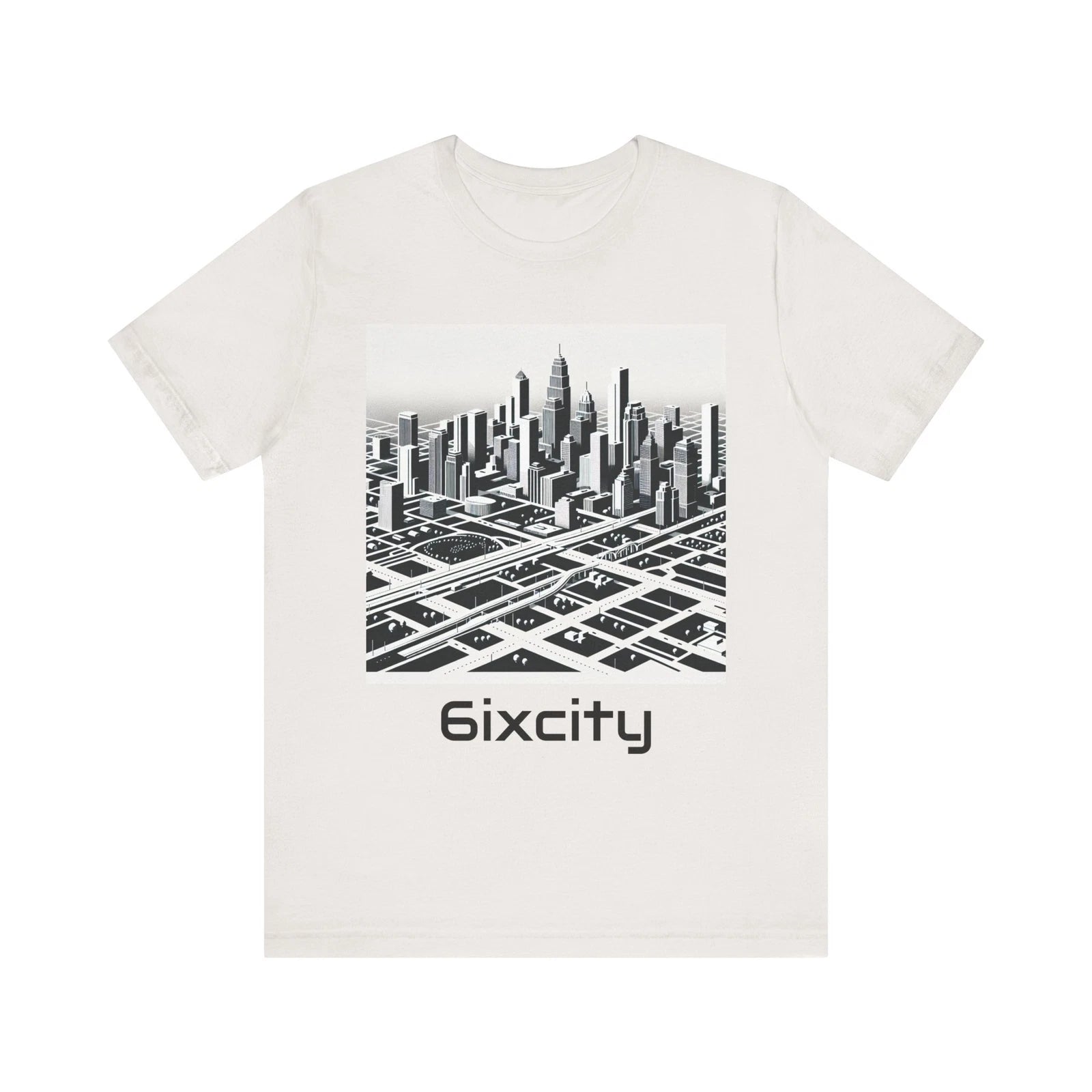 6ixcity Tee - Urban Cityscape Unisex Jersey Shirt Sleeve T-Shirt