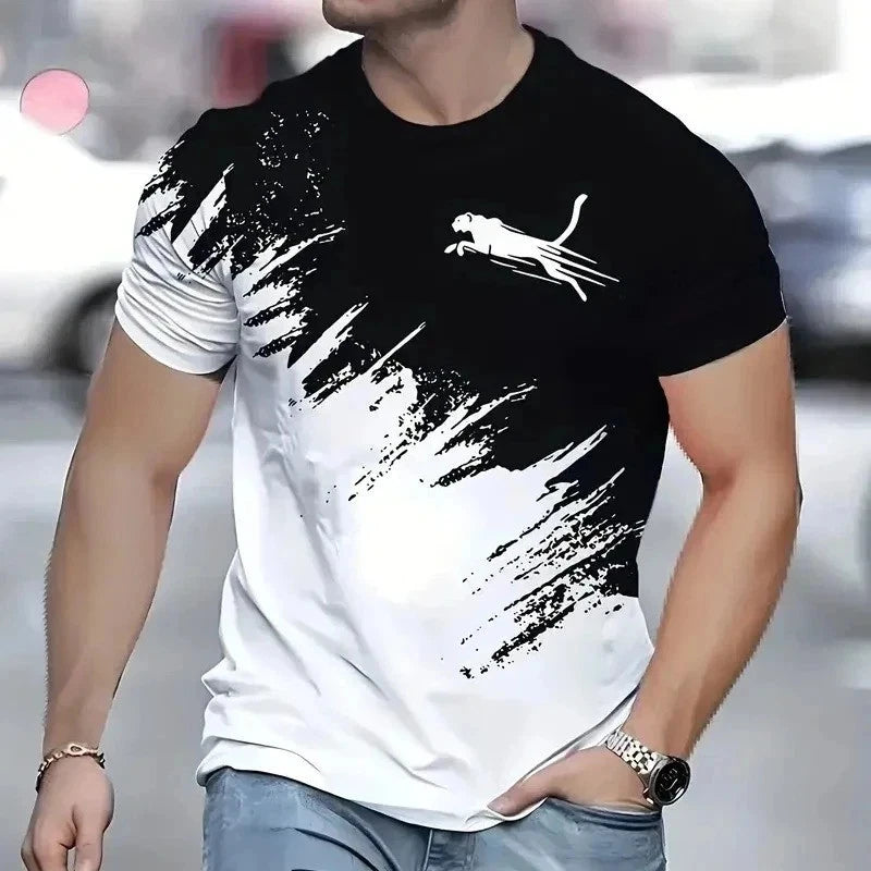 Men's Quick Dry Short Sleeve Gym Running Moisture Wicking Round Neck T-Shirt
